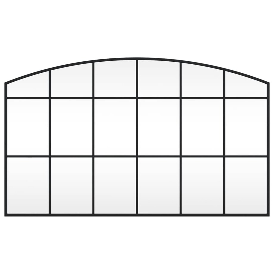 vidaXL Lustro ścienne, czarne, 100x60 cm, zakończone łukiem, żelazo