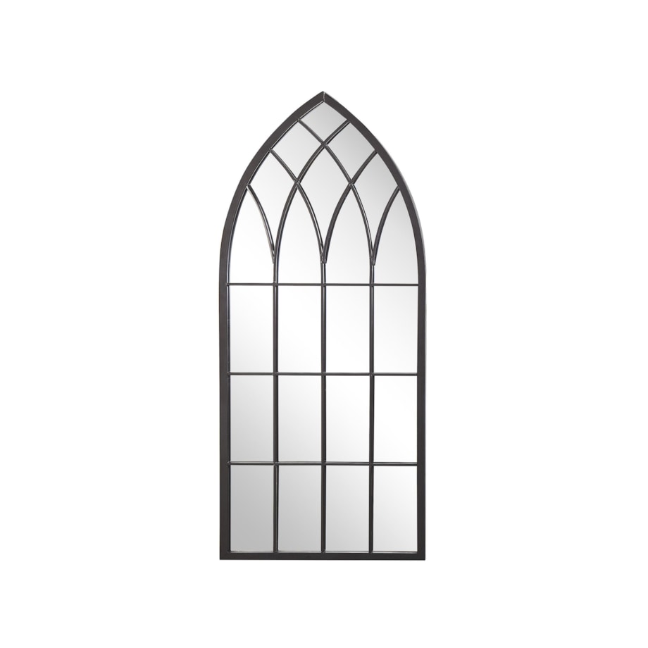 Metalowe lustro ścienne okno 50 x 115 cm czarne CASSEL
