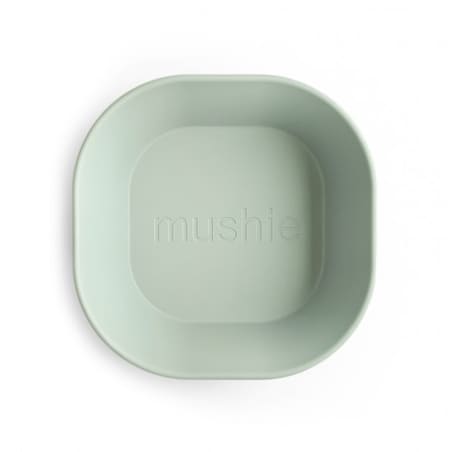 Mushie Miseczki dla dzieci kwadratowe 2-pak Sage