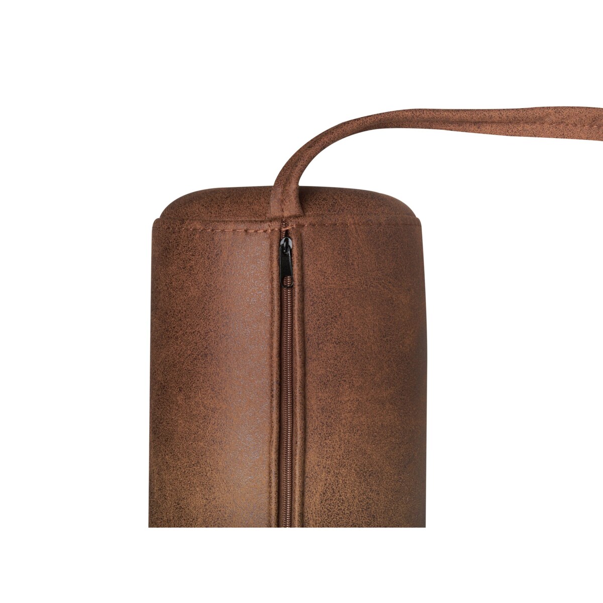 Szezlong len syntetyczny i ekoskóra ciemnoniebiesko-brązowy MALMOS