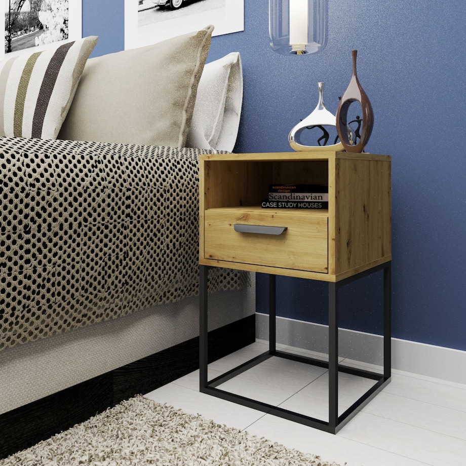 Konsimo RECTUS Zestaw stolików nocnych 2szt.w kolorze dębu artisan