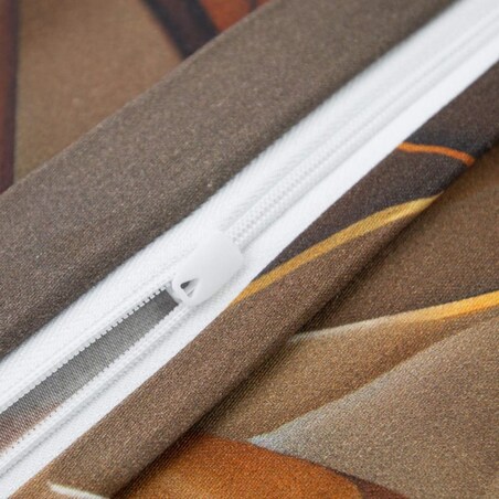 Pościel satyna bawełniana 180x200 Satynlove Premium beżowa w liście