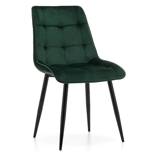 Krzesło tapicerowane welurowe CHIC velvet zielony do salonu jadalni