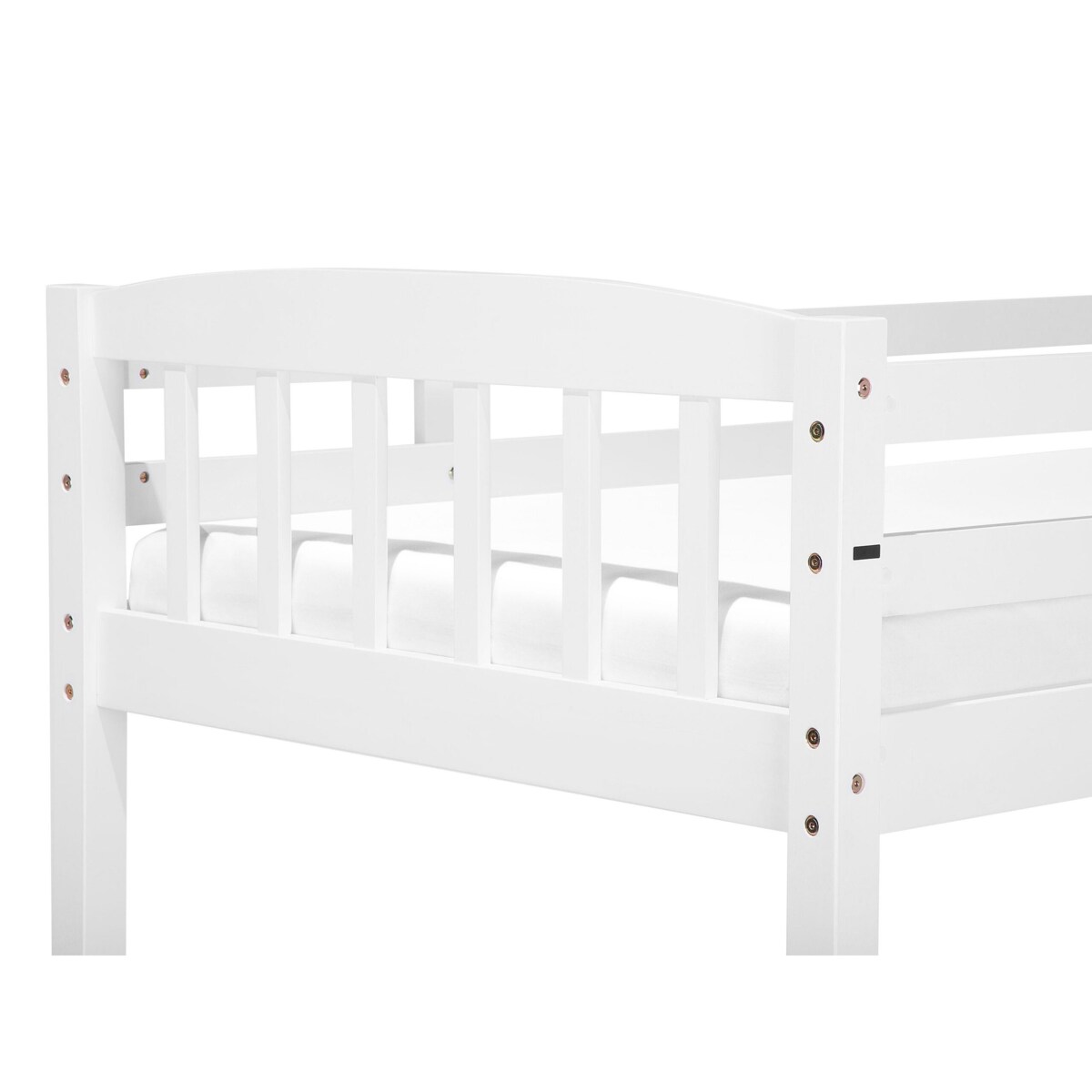 Łóżko piętrowe z szufladami drewniane 90 x 200 cm białe REVIN