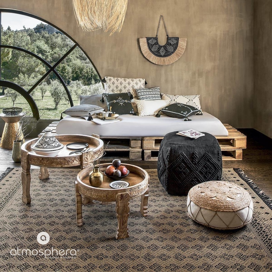 Pufa pleciona SOL, Ø 43 cm