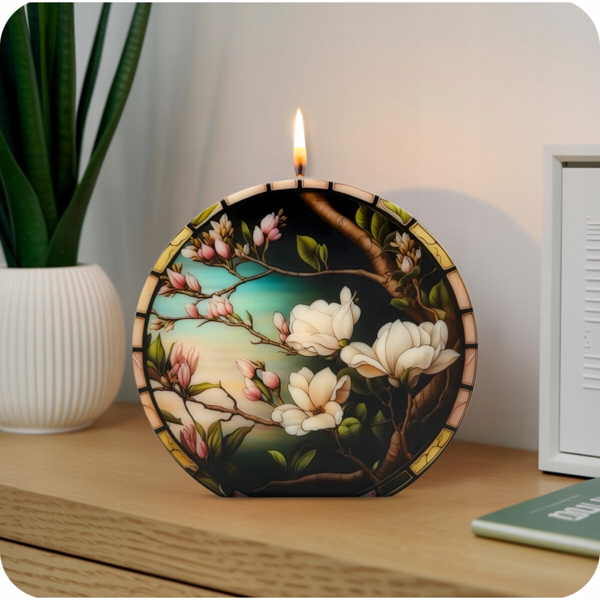 Świeca sojowa ozdobna kwiaty, prezent na Dzień Kobiet, dla Mamy, Przyjaciółki
