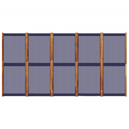 vidaXL Parawan 5-panelowy, ciemnoniebieski, 350x180 cm