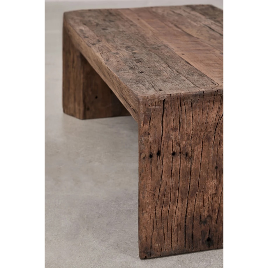 Stolik kawowy prostokątny 120x60 cm z drewna z odzysku, Juvira