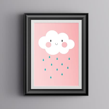 Plakat dla dzieci Chmurka różowa 50x70