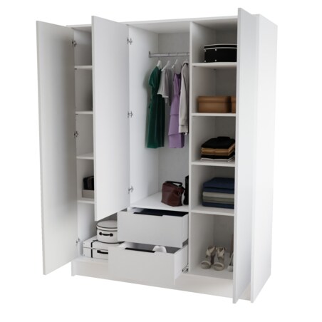 Szafa NIKOLA 150 z regulowanymi półkami do garderoby-sonoma+biały front