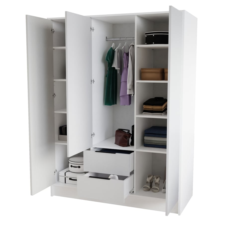 Szafa NIKOLA 150 z regulowanymi półkami do garderoby-sonoma+biały front