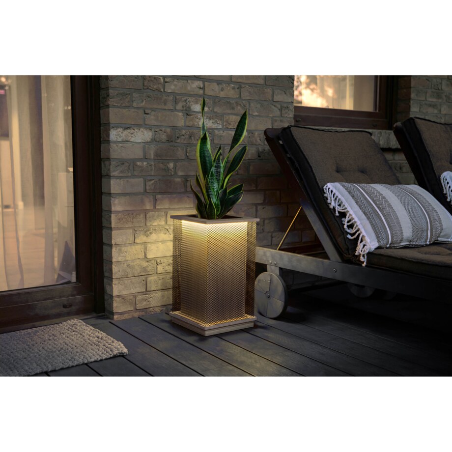 Dębowa donica z lameli DLC LED