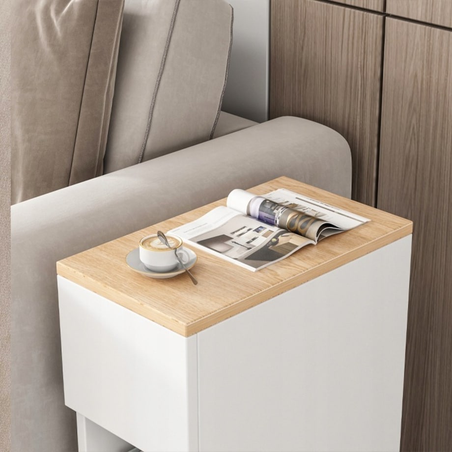 Szafka nocna wąska z szufladą stolik z półką nowoczesny loft sypialni 60 cm