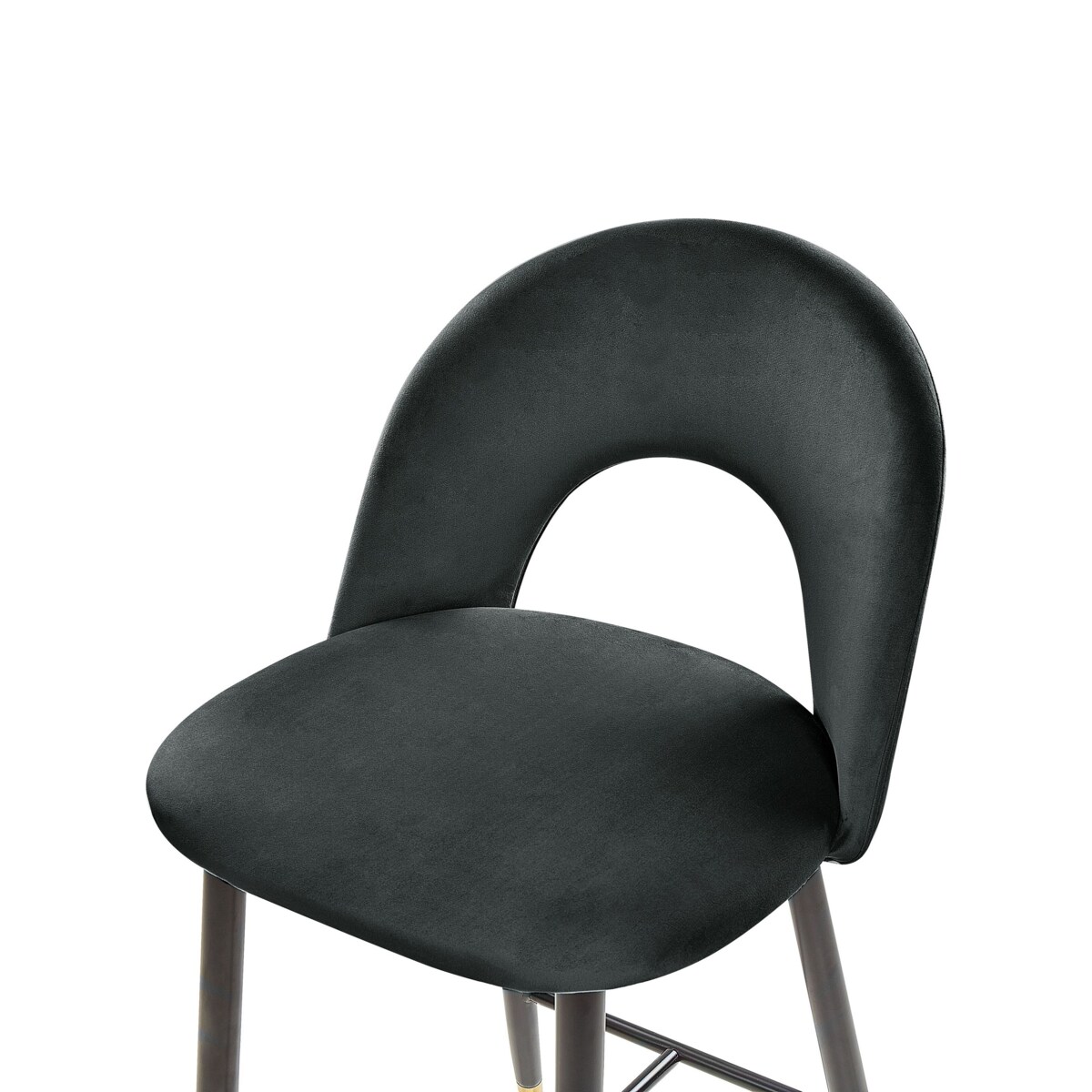 Zestaw 2 krzeseł barowych FALTON Welur Czarny
