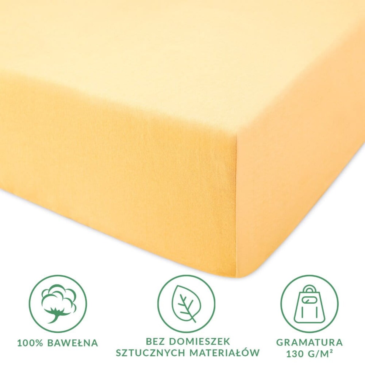 Prześcieradło jersey z gumką 40x90 kolor Żółty