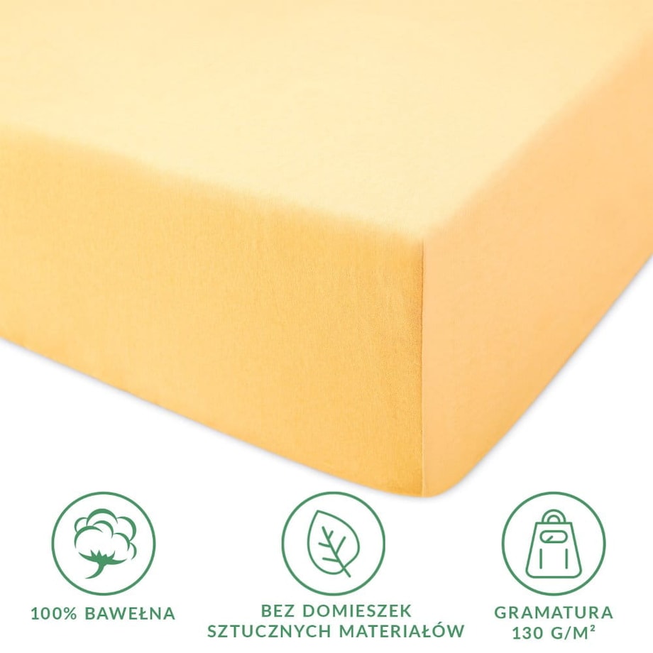Prześcieradło jersey z gumką 40x90 kolor Żółty