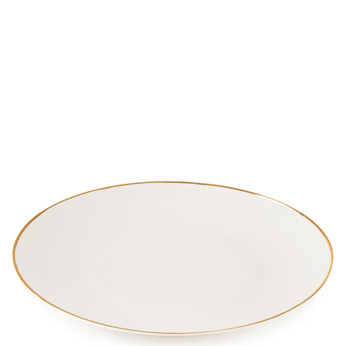 KONSIMO AD BELLA, Talerz deserowy 6 szt., kolor ecru/złoty