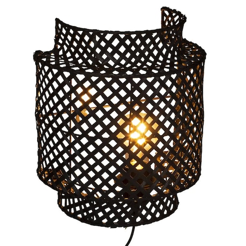 Kinkiet boho LIBY, klosz bambus, 28 cm