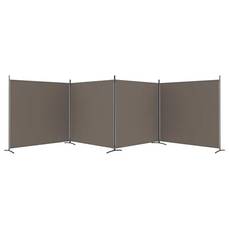 vidaXL Parawan 4-panelowy, antracytowy, 698x180 cm, tkanina