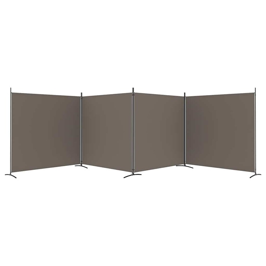 vidaXL Parawan 4-panelowy, antracytowy, 698x180 cm, tkanina