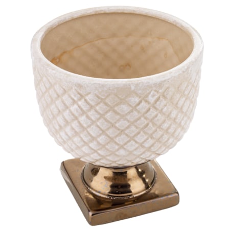 Osłonka ceramiczna biała 18,5x17,5 cm IRMA BIG - II na podstawce