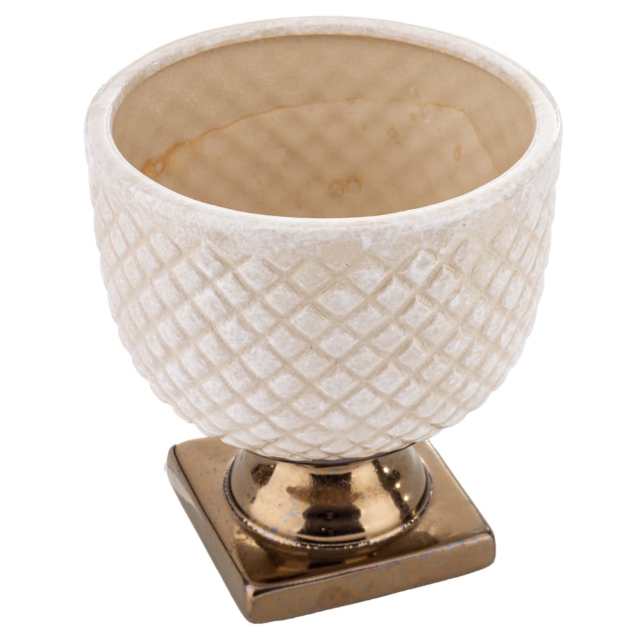 Osłonka ceramiczna biała 18,5x17,5 cm IRMA BIG - II na podstawce