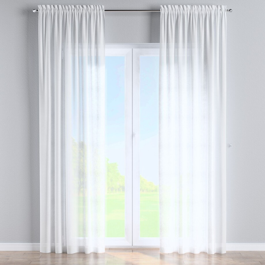 Zasłona na kanale z grzywką 1 szt. 130x260 prześwitujący ecru