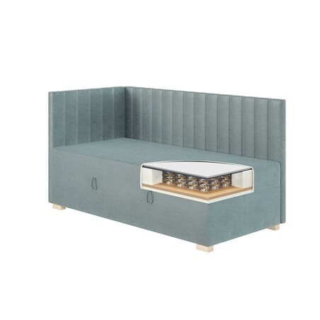 Mesonica Łóżko Snugi, linie błękitne, 90x200, Lewostronne