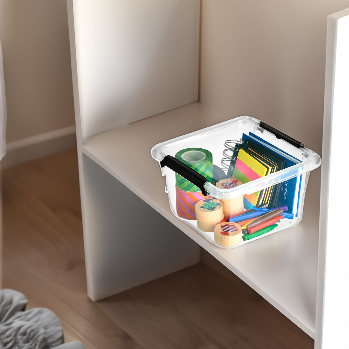 Pojemnik Plastikowy Pudełko Z Pokrywą Do Przechowywania Organizer 1,15L