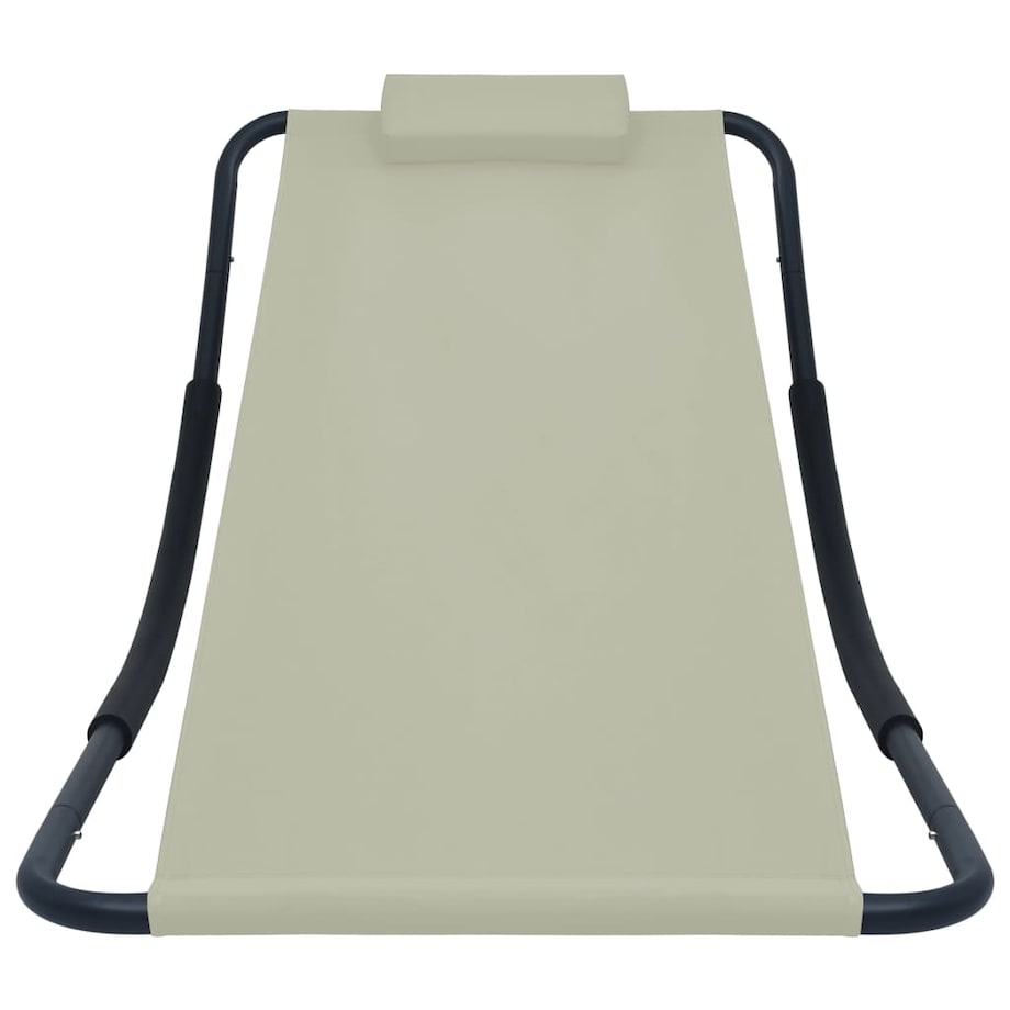 vidaXL Leżanka ogrodowa, kremowa, 200 x 90 cm, stal