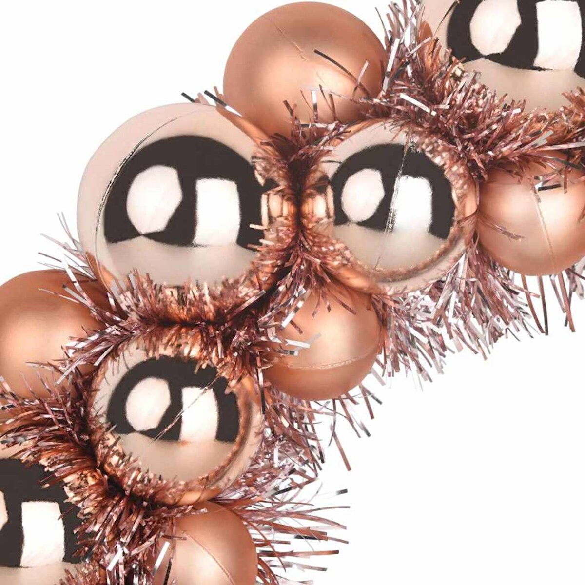 vidaXL Wieniec Bożonarodzeniowy z Bombkami 2 pcs Różowe złoto