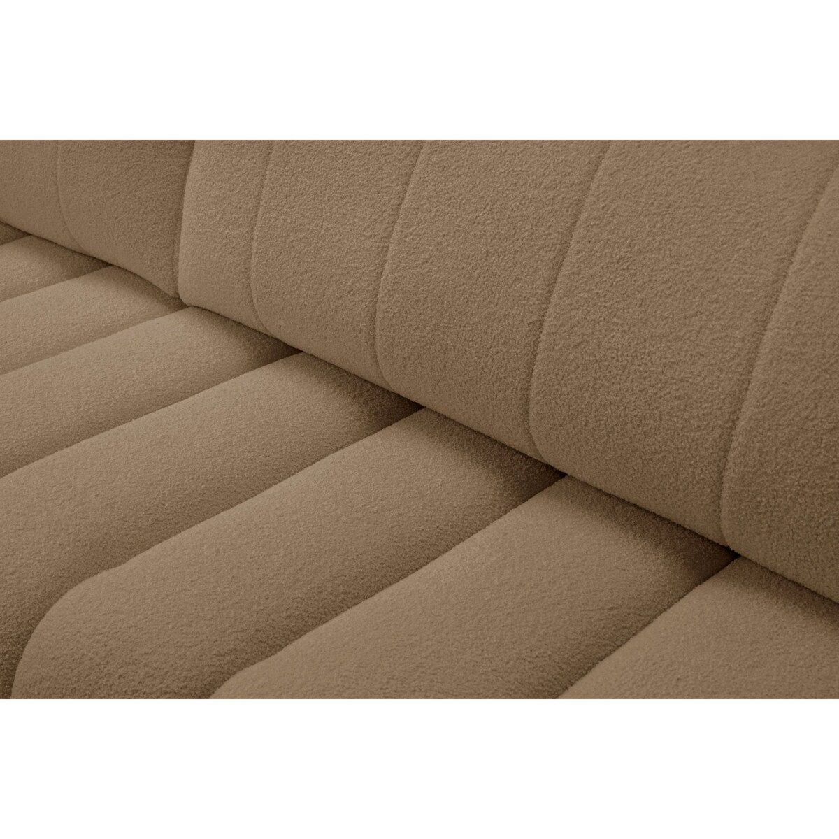 Narożnik z funkcją spania ALOO, lewostronny, tkanina boucle-brązowa