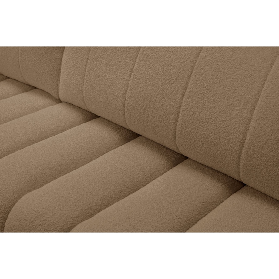 Narożnik z funkcją spania ALOO, lewostronny, tkanina boucle-brązowa