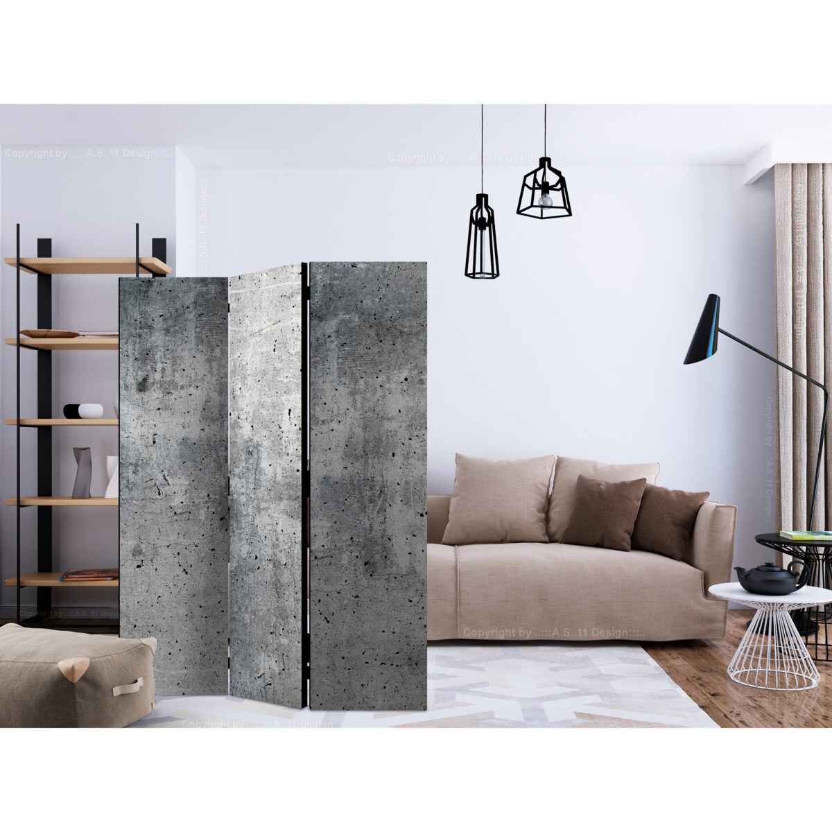 Parawan Jednostronny Świeży Beton 135x172cm