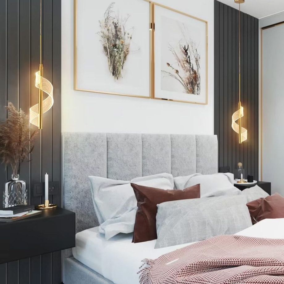 Lampa wisząca złota transparentna LED APP1550-CP