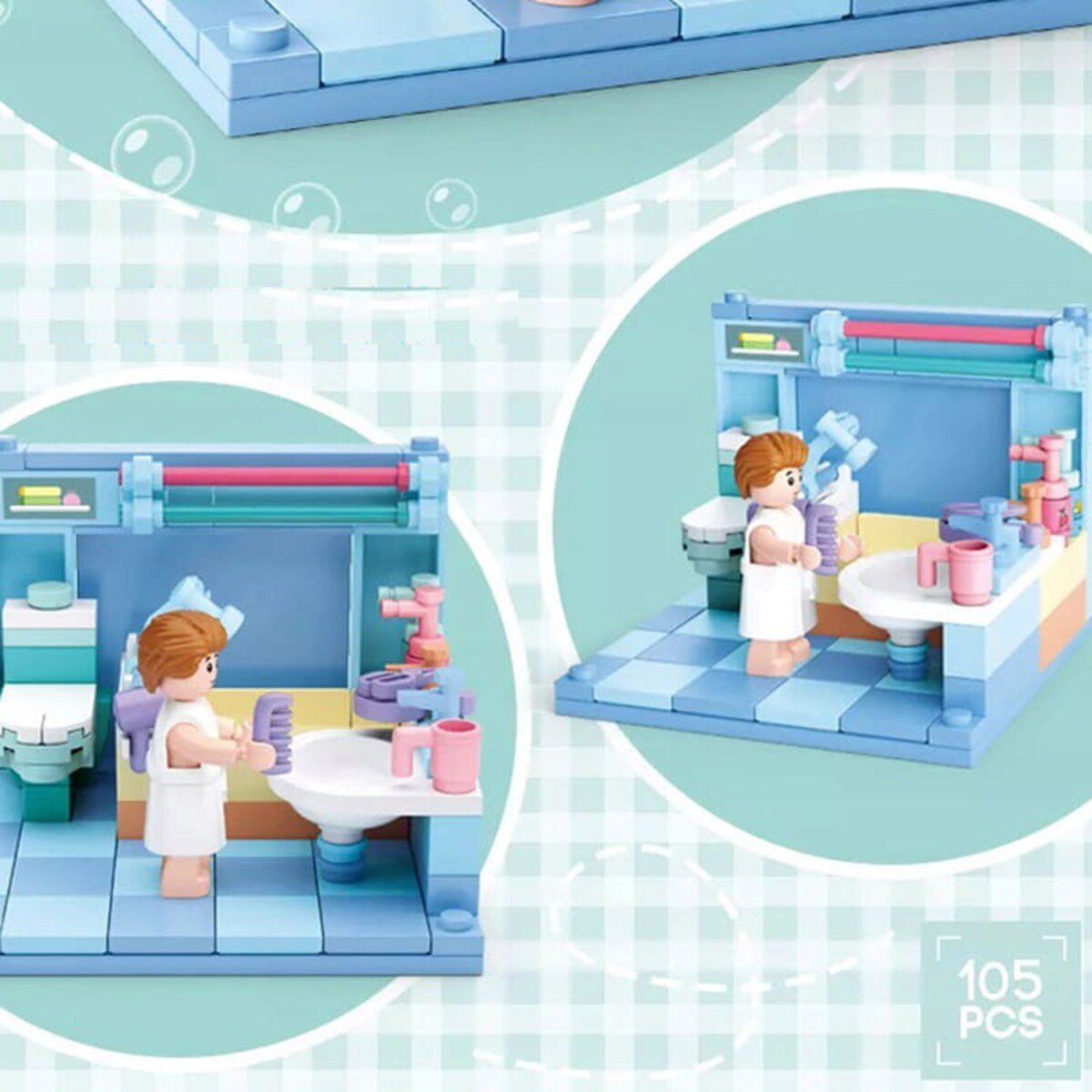 ŁAZIENKA - mini pokoik klocki - Sluban - 105 elementów