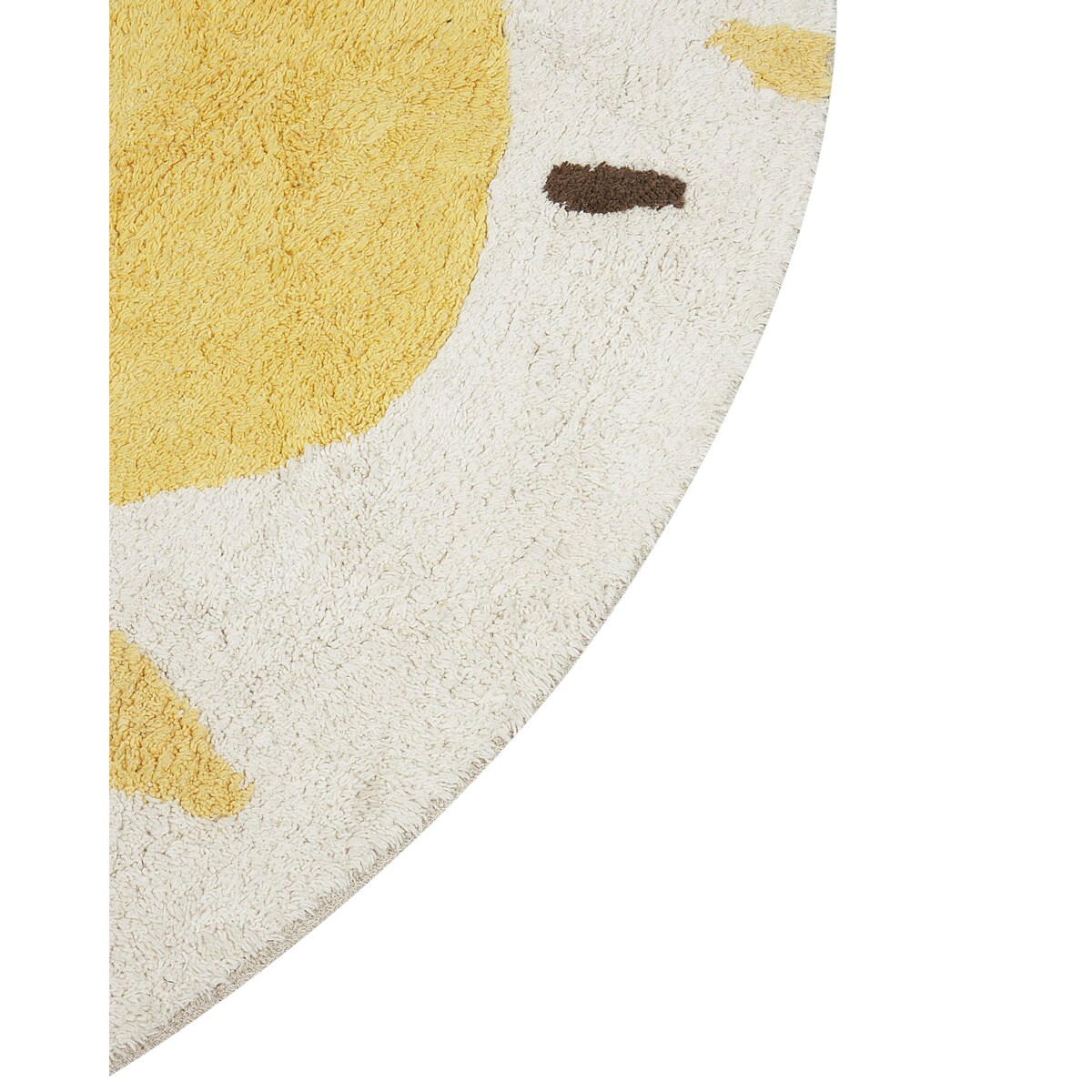 Dywan okrągły bawełniany ø 140 cm jasnobeżowy z żółtym MAWAND