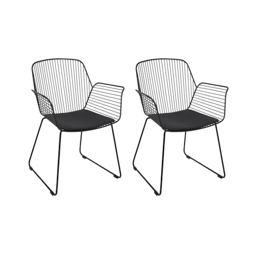 Zestaw 2 krzeseł do jadalni czarny APPLETON