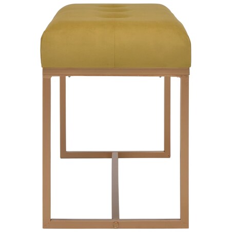 vidaXL Ławka, 80 cm, musztardowa, aksamitna