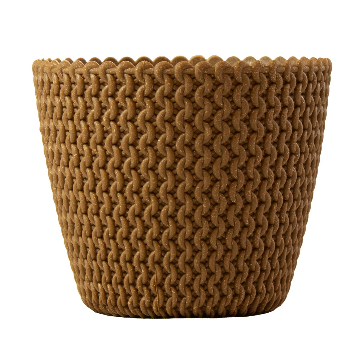 Doniczka Osłonka Domowa 13 Cm Na Stół Parapet Do Domu Brązowa