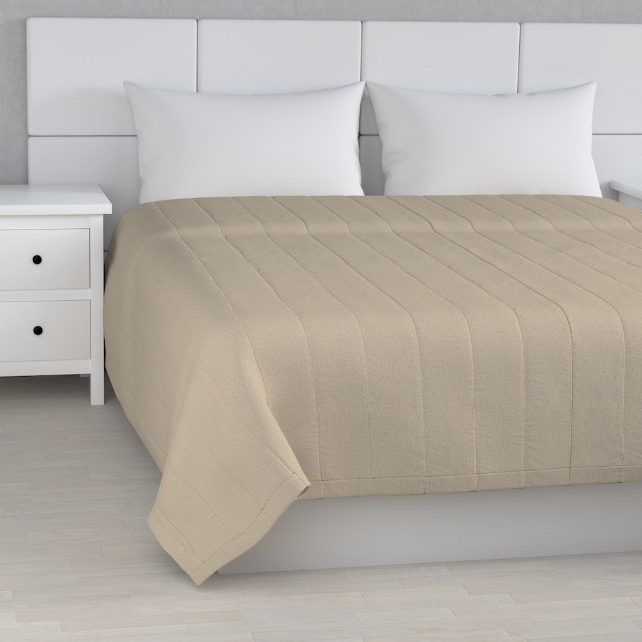 Narzuta pikowana w pasy 130x210 jasny beż