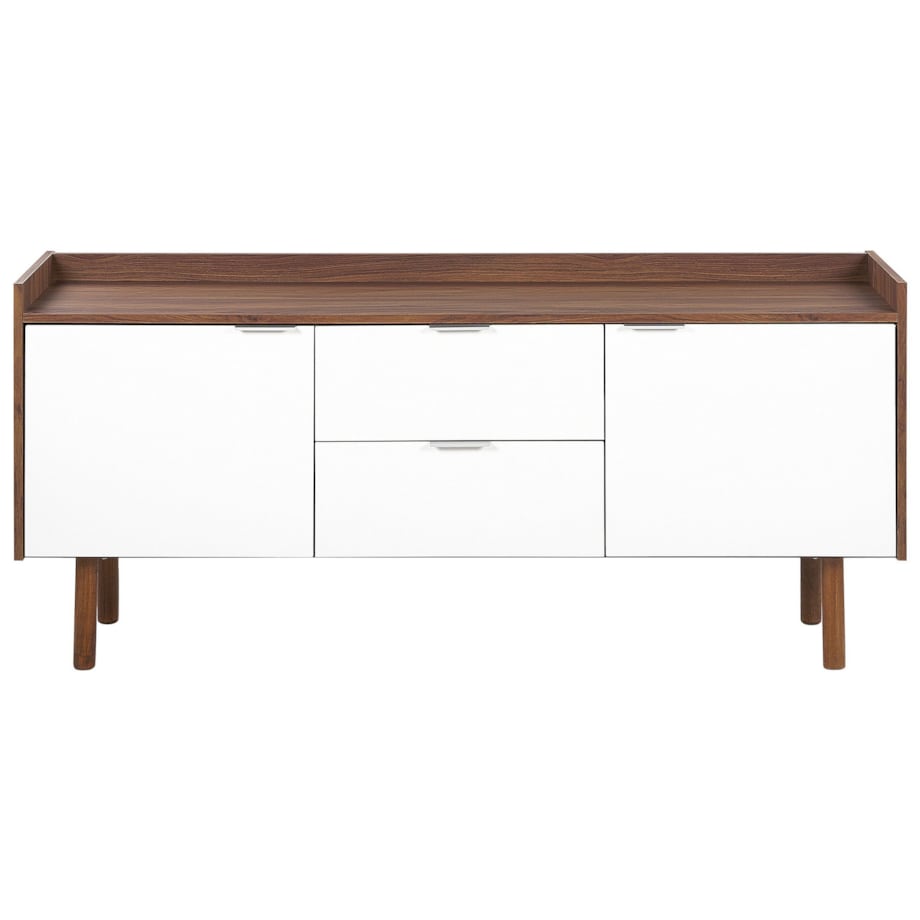 Komoda biała z ciemnym drewnem MADERA