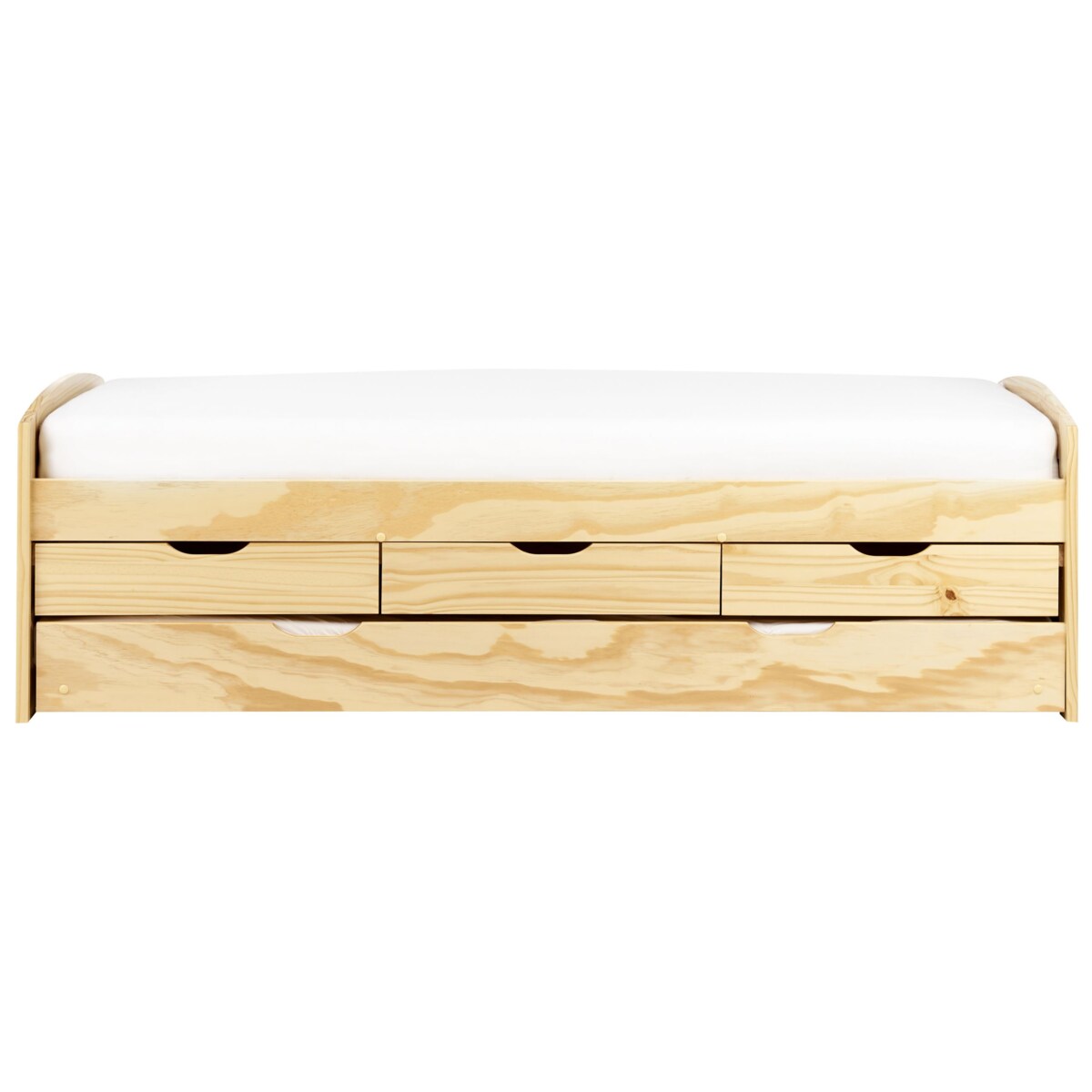 Łóżko wysuwane drewniane 90 x 200 cm jasne PETIVILLE