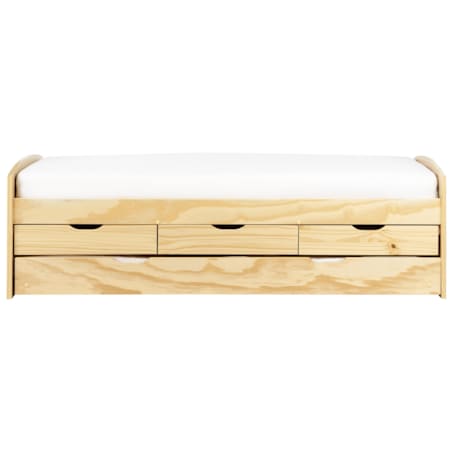 Łóżko wysuwane drewniane 90 x 200 cm jasne PETIVILLE