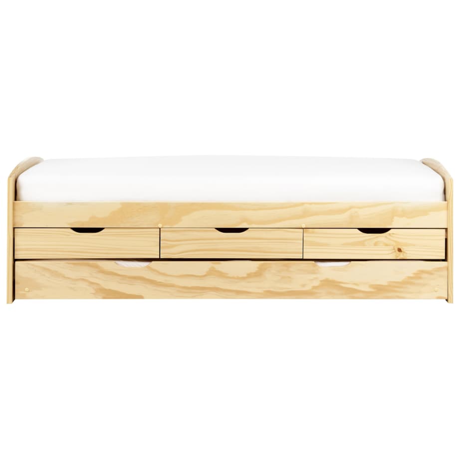 Łóżko wysuwane drewniane 90 x 200 cm jasne PETIVILLE