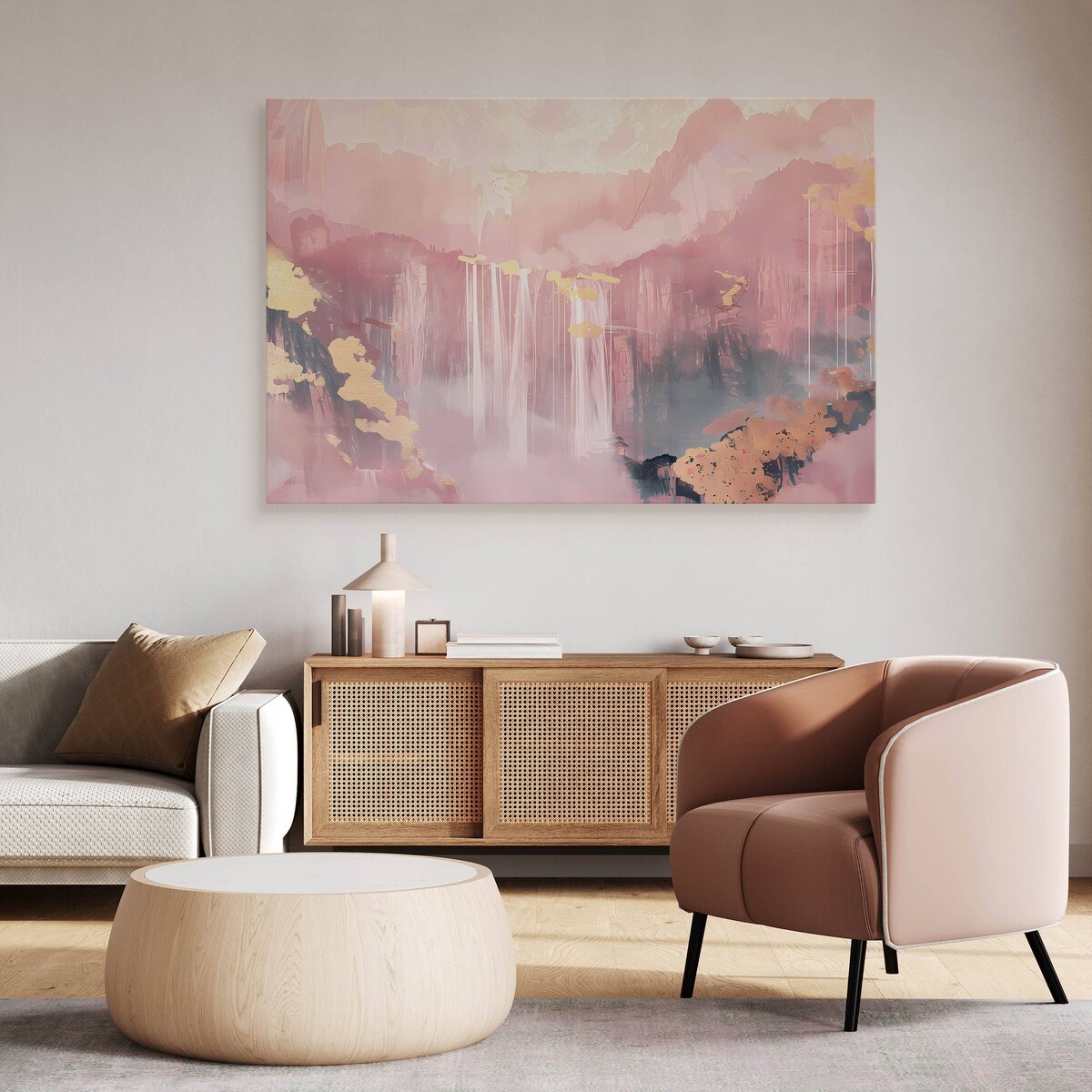 Obraz Na Płótnie Do Salonu Chiński Krajobraz Wodospady Styl Glamour 120x80cm