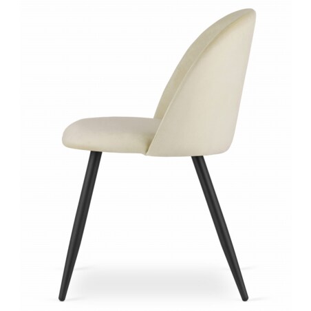 Krzesło Do Jadalni Kuchni Salonu Bello - Aksamit Beż / Nogi Czarne X 2