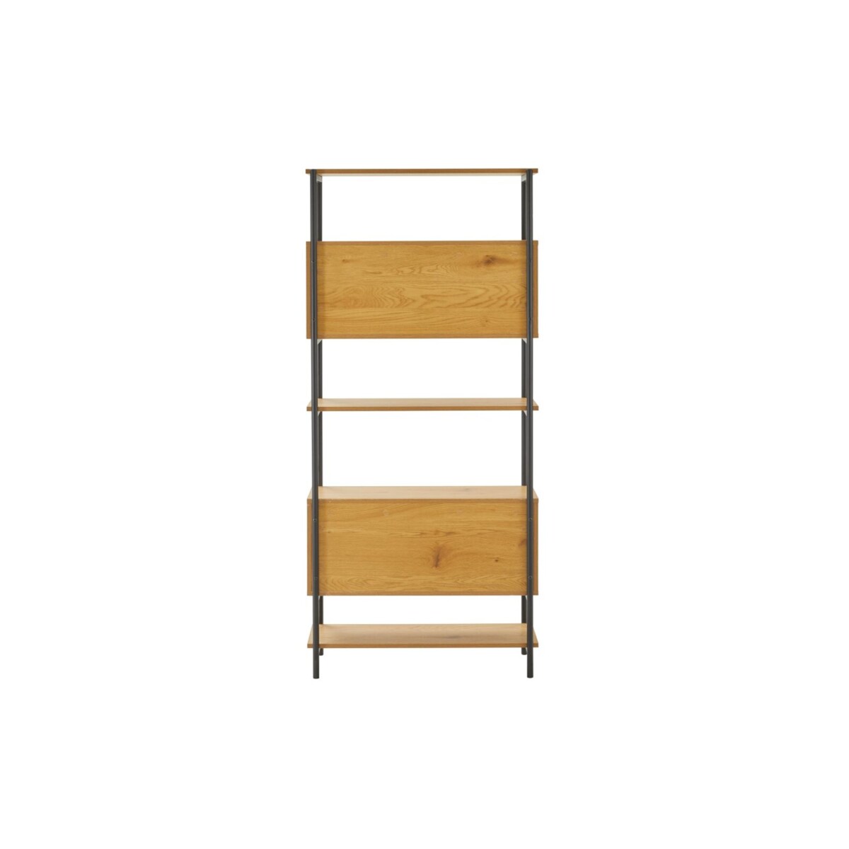 REGAŁ Z 5 PÓŁKAMI I SZAFKĄ Lattes okleina dębowa