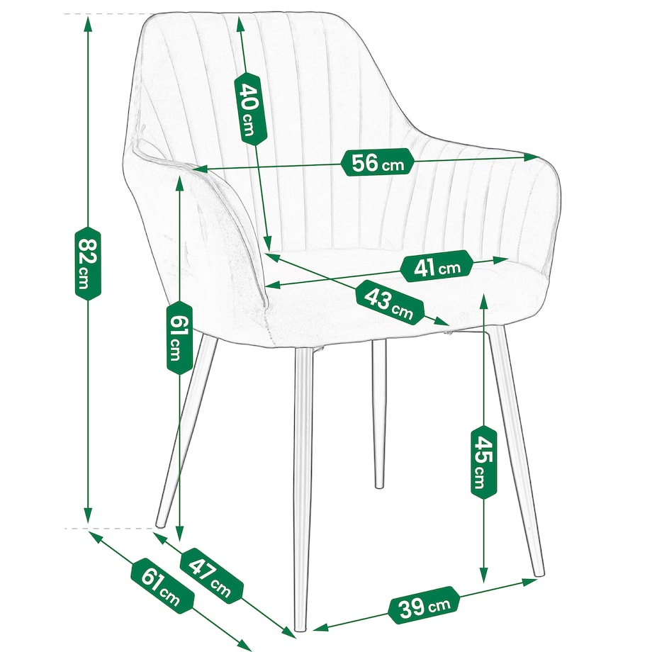 Krzesło welurowe CORA tapicerowane czarne