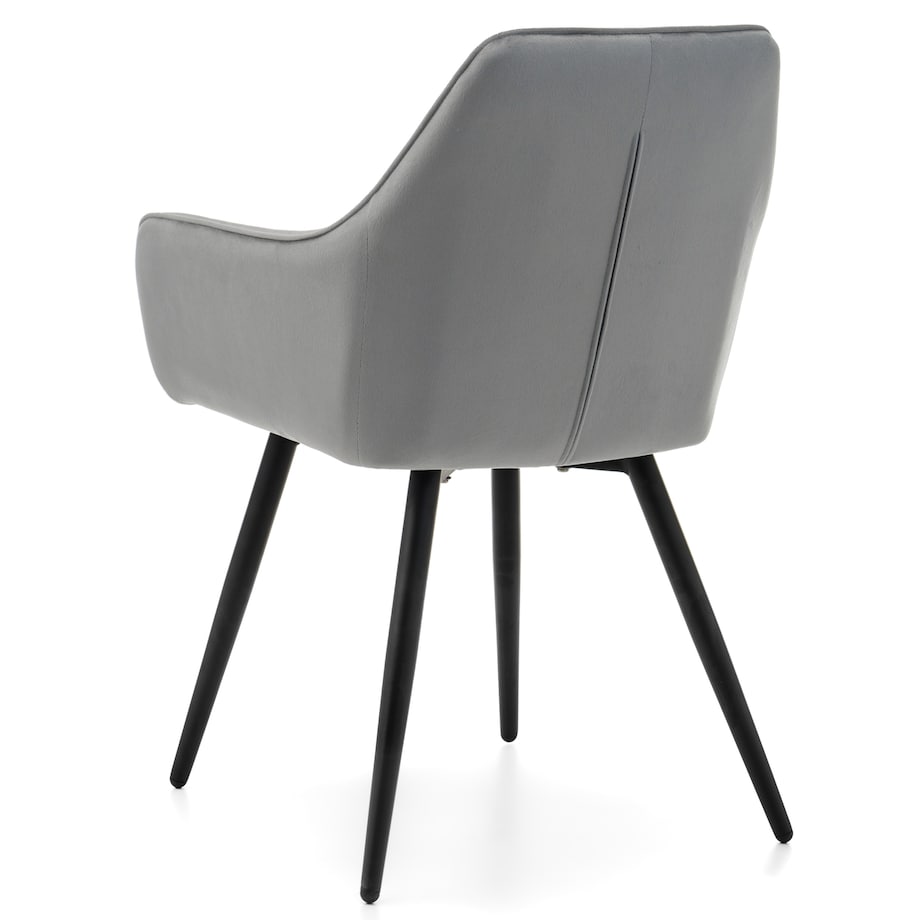 Krzesło tapicerowane pikowane welurowe do salonu jadalni nowoczesne PASSO jasnoszare